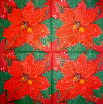 030 Weihnachten Blumen - 3-lagig (creme) - Home Fashion